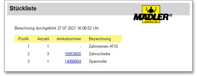 Stückliste